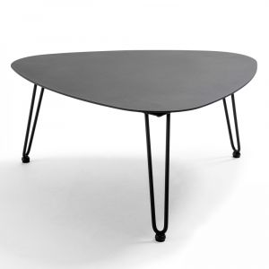 Table basse de jardin en aluminium et acier noir