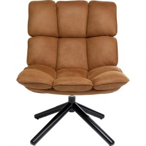 Fauteuil pivotant en microfibre marron
