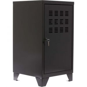 Casier de rangement en m&eacute;tal 74 cm coll&eacute;gien noir mat