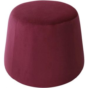 Pouf en velours dome bordeaux