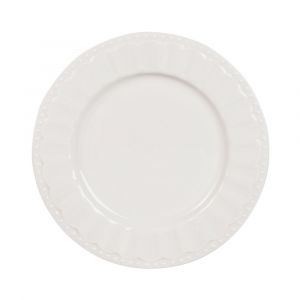 Assiette &agrave; dessert en porcelaine blanche