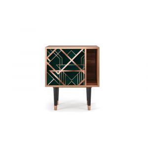 Table de chevet vert 1 porte L 58 cm