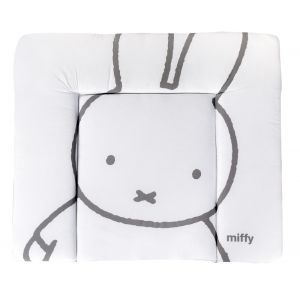 Matelas &agrave; langer lapin en coton et polyester PU gris et blanc