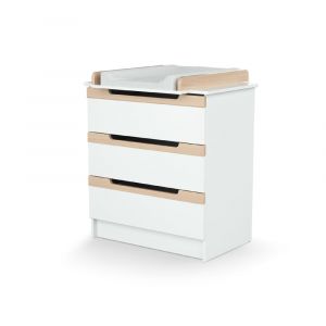 Commode &agrave; langer en bois de h&ecirc;tre verni Carrousel blanc