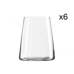 Lot de 6 Verres en Cristallin, transparent, 38 cl