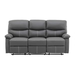 Canap&eacute;  simili cuir 3 places gris