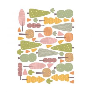 Stickers d&eacute;coratifs Mini arbres orange