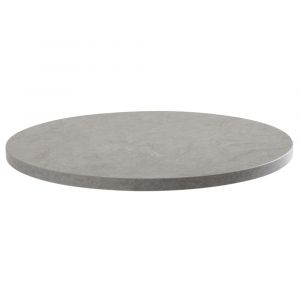 Plateau de table rond en m&eacute;lamin&eacute; 60 cm b&eacute;ton cir&eacute;
