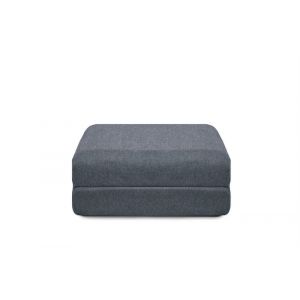 Pouf convertible et modulable 1 place en tissu lisse bleu