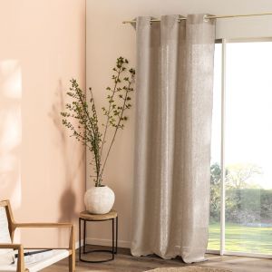 Rideau &agrave; &oelig;illets en pur lin lav&eacute; Lin 150x280cm