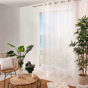 Voilage sabl&eacute; grande largeur blanc 240 x 240 cm