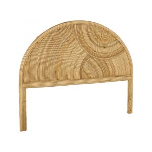 T&ecirc;te de lit en rotin naturel, bois clair, 140cm