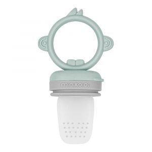 Grignoteur b&eacute;b&eacute; en silicone vert amande 13x7 cm