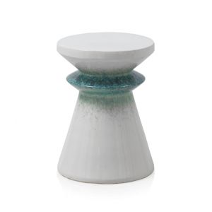Tabouret en c&eacute;ramique blanc
