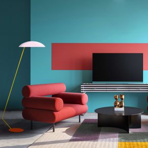 Liseuse m&eacute;tal H174cm multicolore;Abat-jour: rose