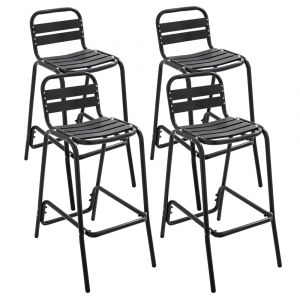 Lot de 4 chaises haute en aluminium noir