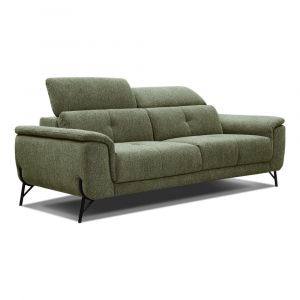 Canap&eacute; droit 3 places XXL tissu vert