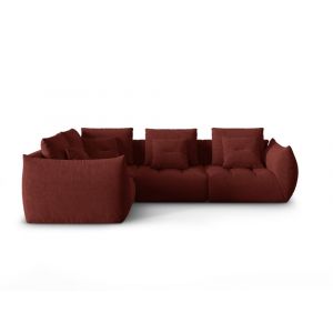 Canap&eacute; d'angle gauche modulaire 3 places en tissu structurel rouge