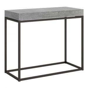 Console extensible 90x40/300 cm effet bois gris béton