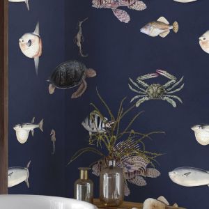 Papier Peint Poissons,papier écologique fin,200x280cm,8 feuilles