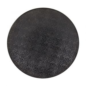 Lot de 6 assiettes &agrave; dessert    21 cm  noir en gr&egrave;s