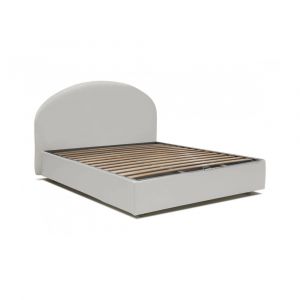 Lit double en simili cuir blanc 160x200 cm