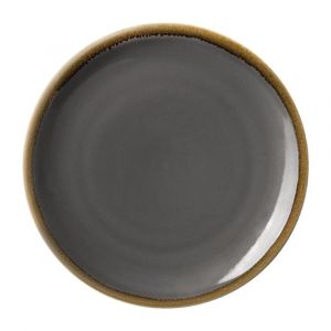 Assiette plate ronde grise 230 mm   lot de 6
