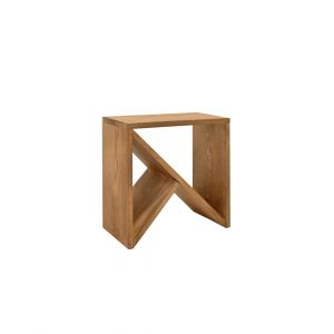 Table d'appoint en bois de pin vieilli 50x50cm