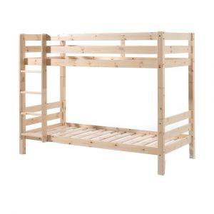 Lit superpos&eacute; 90x200 hauteur 160 cm sommier inclus beige