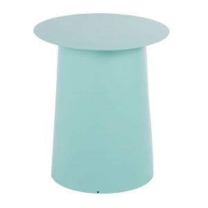 Table de chevet en m&eacute;tal vert d'eau