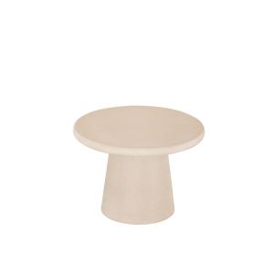 Table basse ronde en microciment beige 60x43cm