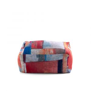 Pouf amovible carr&eacute; multicolore 50x50x25 cm