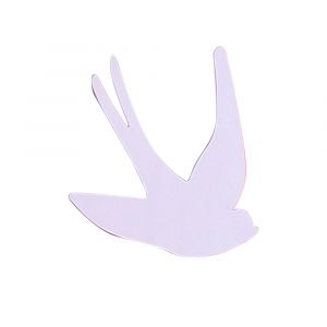 Plaque d&eacute;corative hirondelle en m&eacute;tal violet