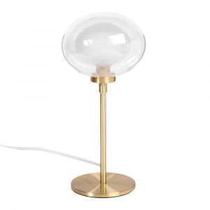 Lampe globe en verre et m&eacute;tal dor&eacute;