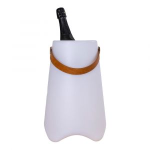 Lampe LED seau &agrave; champagne 25x25x37,5 cm blanc