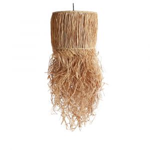 Lustre en fibre naturelle marron  en 32x32x75 cm