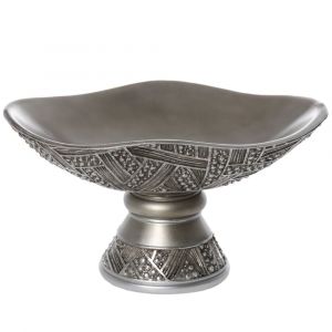 Centre de table en résine argentée et vieillie 17 cm