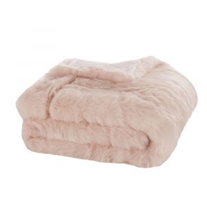 Plaid imitation fourrure rose 150x180