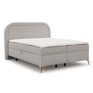 Lit boxspring 180x200 avec coffre de rangement et pieds dor&eacute;s