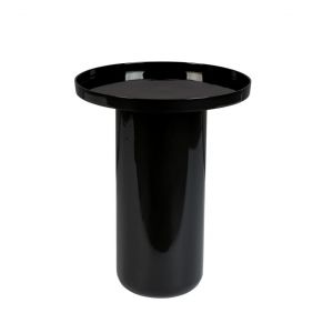 Table d'appoint ronde en aluminium laqué noir