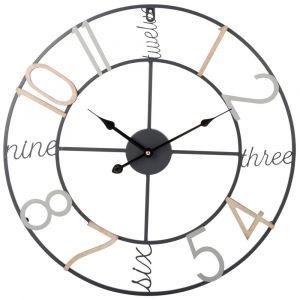Horloge murale en m&eacute;tal color&eacute; D50