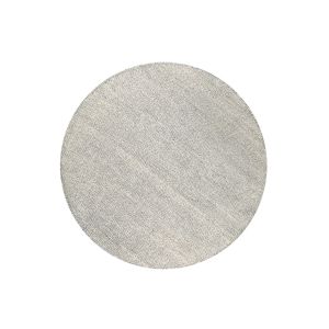 Tapis rond &eacute;cru et terracota brun tuft&eacute; main &agrave; relief 180 rd.