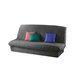 Housse clic-clac matelass&eacute;e dos polyester anthracite 140x200 cm