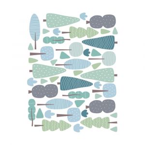 Stickers d&eacute;coratifs Mini arbres bleu