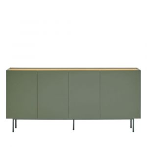 Buffet en bois 4 portes 3 tiroirs L165cm - Vert amande