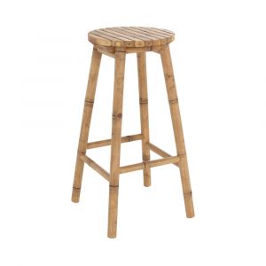 Tabouret de bar ext&eacute;rieur en bambou 74 cm