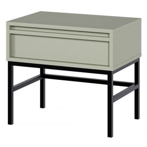 Table de chevet avec tiroir et cadre vert sauge 50x34 cm