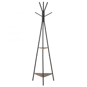 Porte-manteau tr&eacute;pied style industriel branches + 2 &eacute;tag&egrave;res