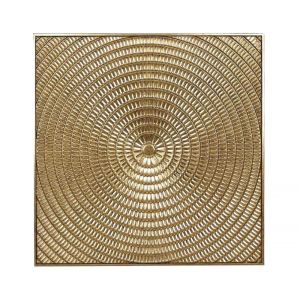 Plaque murale m&eacute;tal dor&eacute; 99x4x99cm