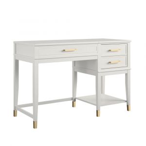 Bureau avec plateau élévateur en mélaminé blanc